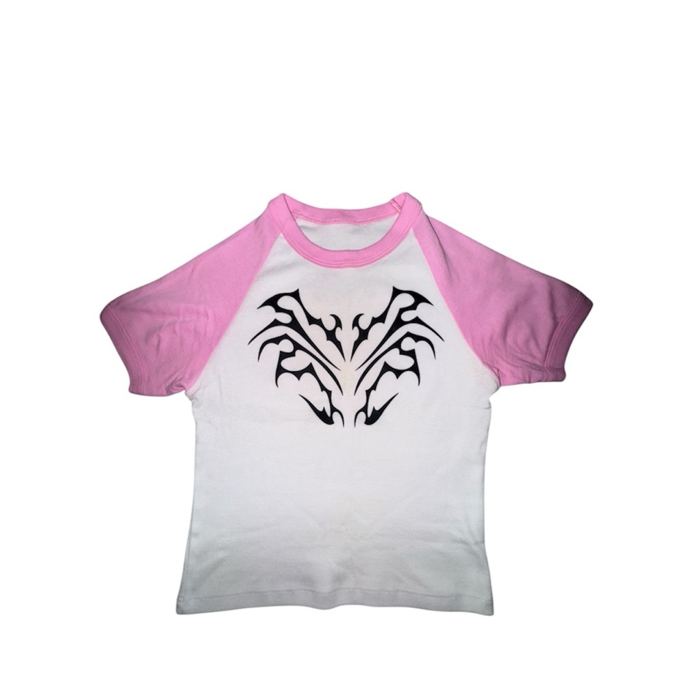 Pink and White Graphic Tee